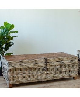 Trunk-coffee table EGROS 120x60xH39cm, natural rattan