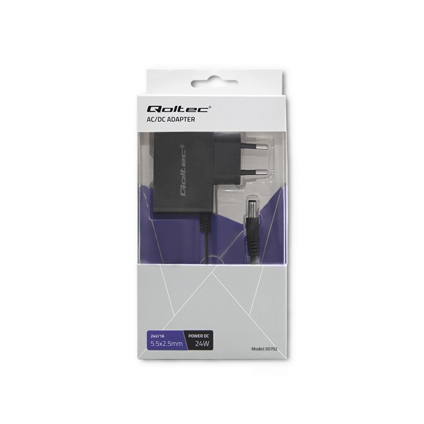 Qoltec 50792 power adapter/inverter Indoor 24 W – 3