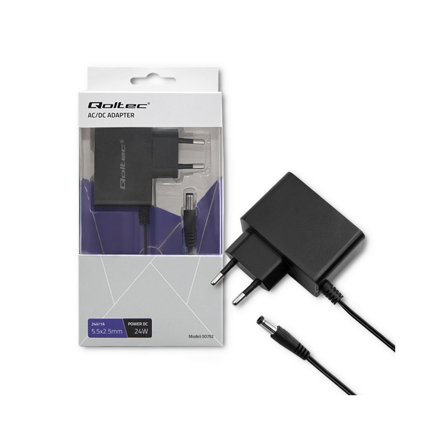 Qoltec 50792 strāvas adapteris & pārveidotājs Iekštelpas 24 W – 4