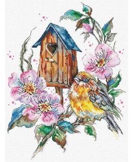 luca S Cross stitch kit "Feathery Wonder" 20x27cm SLETIL8996