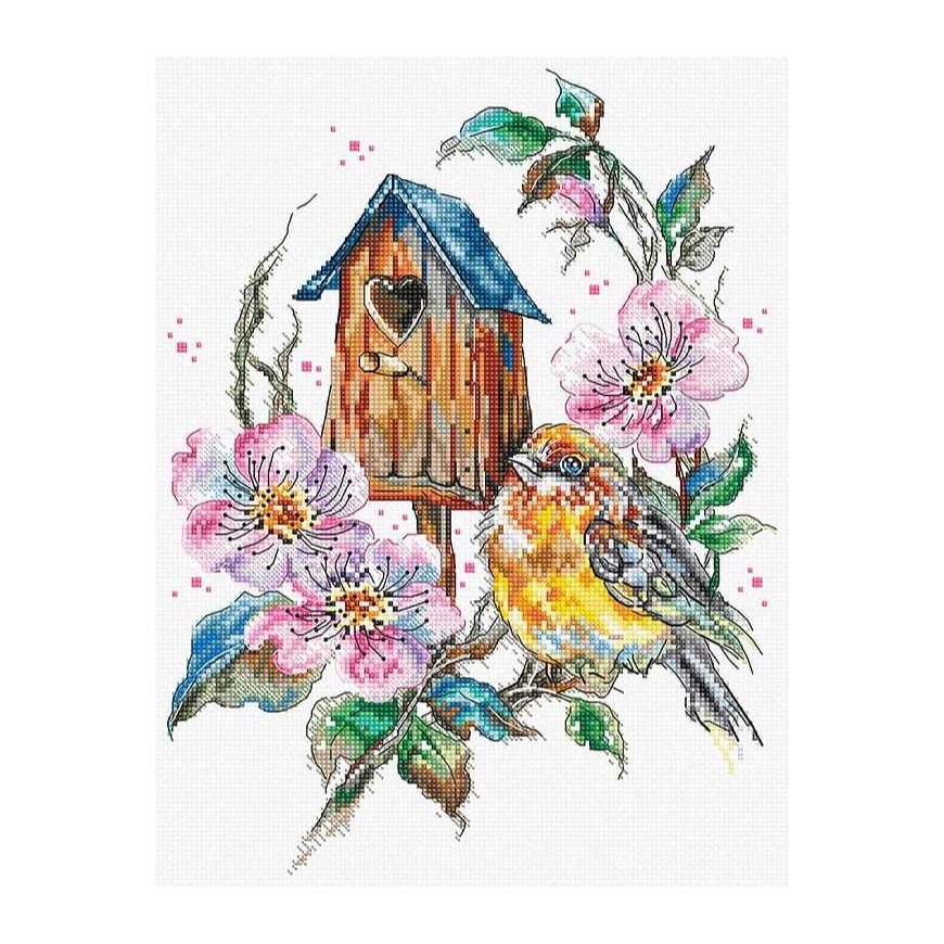 luca S Cross stitch kit "Feathery Wonder" 20x27cm SLETIL8996