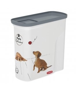 Curver PetLife 2L naminių gyvūnėlių ėdalo laikymo talpa šunų kačių maisto dėžutė su dangteliu