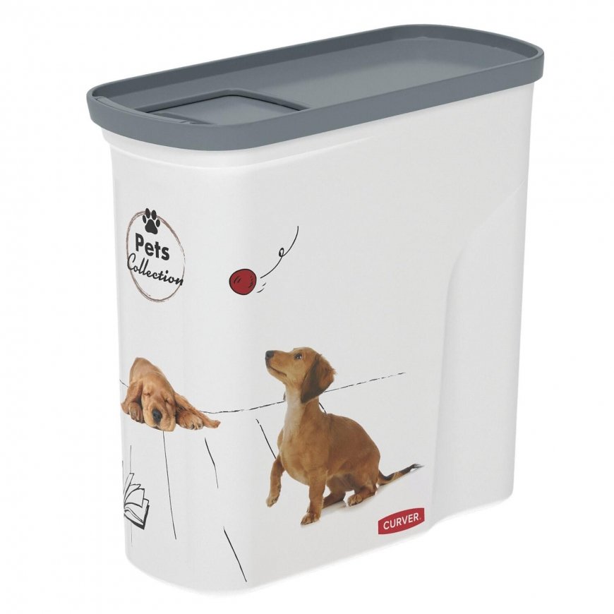 Curver PetLife 2L naminių gyvūnėlių ėdalo laikymo talpa šunų kačių maisto dėžutė su dangteliu