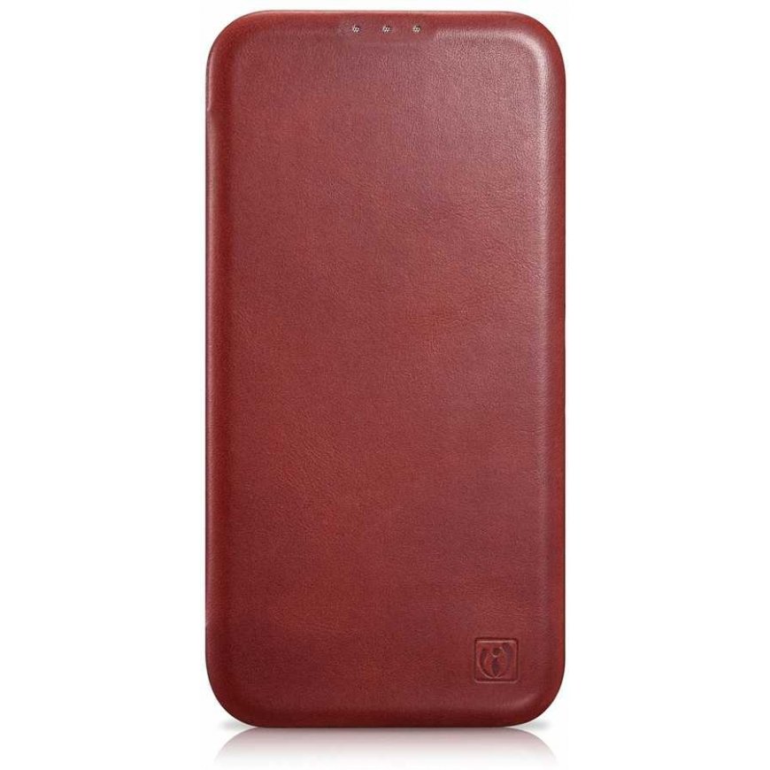 „iCarer CE Oil Wax Premium“ odinis dėklas „iPhone 14 Plus“ magnetinis atverčiamas odinis dėklas „MagSafe Raudona“ (AKI14220707-R – 2