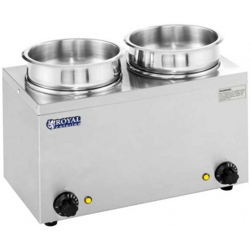 Royal Catering Bain-marie electric soup heater 300W 230V 2 x 3.8L – 2