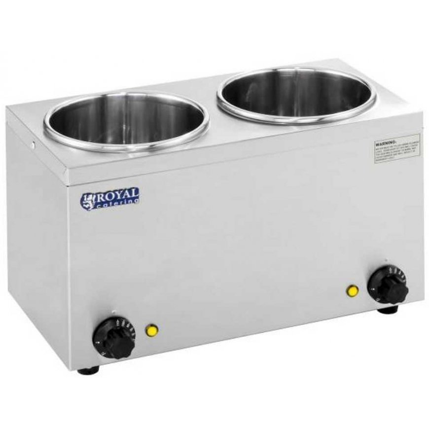 Royal Catering Bain-marie electric soup heater 300W 230V 2 x 3.8L – 3