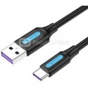 USB 2.0 A to USB-C 5A Cable Vention CORBH 2m Black Type PVC USB 2.0 A to USB-C 5A Cable Vention CORBH 2m Black Type PVC