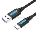 USB 2.0 A to USB-C 5A Cable Vention CORBH 2m Black Type PVC USB 2.0 A to USB-C 5A Cable Vention CORBH 2m Black Type PVC