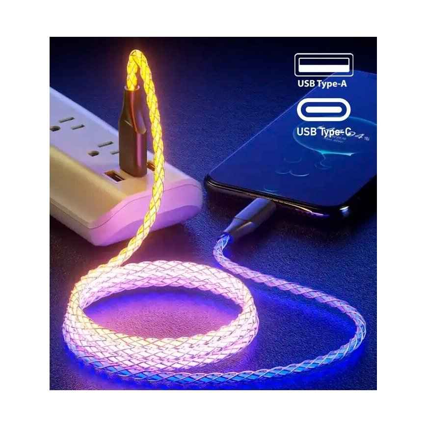 Fusion LED USB-A to USB-C cable 30W | 3A | 100 cm – 2