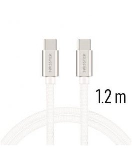 Swissten Textile Universāls Quick Charge 3.0 USB-C uz USB-C Datu