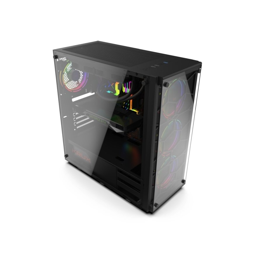 KRUX KRX0007 datoru korpuss & statnis Desktops Melns – 4
