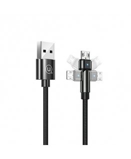USAMS Kabel pleciony obrotowy U60 2A microUSB czarny|black 1m SJ