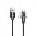 USAMS Kabel pleciony obrotowy U60 2A microUSB czarny|black 1m SJ