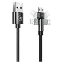 USAMS Kabel pleciony obrotowy U60 2A microUSB czarny|black 1m SJ