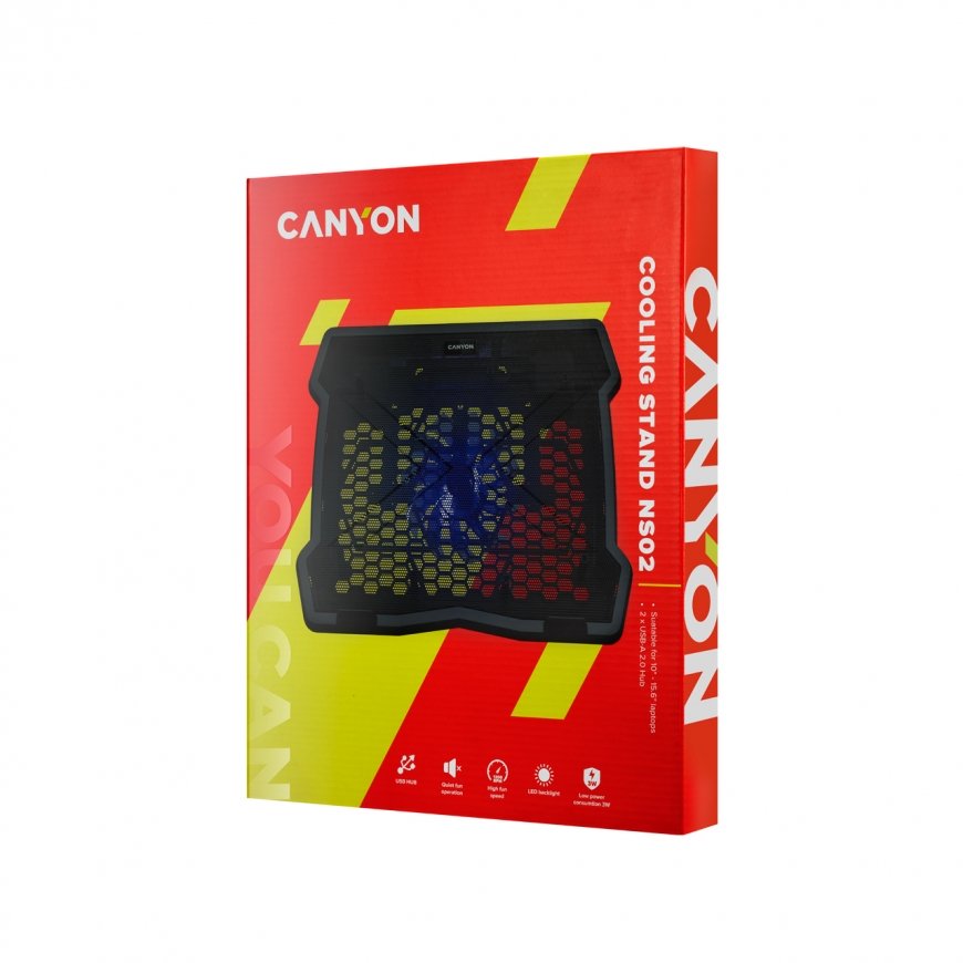 Canyon NS-02 laptop cooling pad 39.6 cm (15.6") 1200 RPM Black – 4
