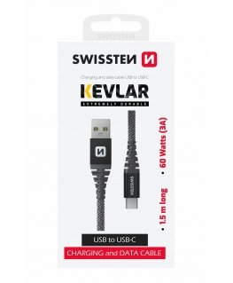 Swissten Kevlar Data Cable USB / USB-C / 1.5m / 60w