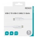 Deltaco USBC-1504M USB cable 2 m USB 3.2 Gen 1 (3.1 Gen 1) White Deltaco USBC-1504M USB cable 2 m USB 3.2 Gen 1 (3.1 Gen 1) White