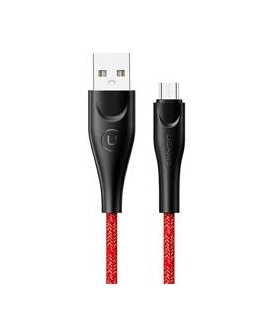 USAMS Kabel pleciony U41 microUSB 3m 2A czerwony|red SJ399USB02