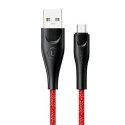 USAMS Kabel pleciony U41 microUSB 3m 2A czerwony|red SJ399USB02