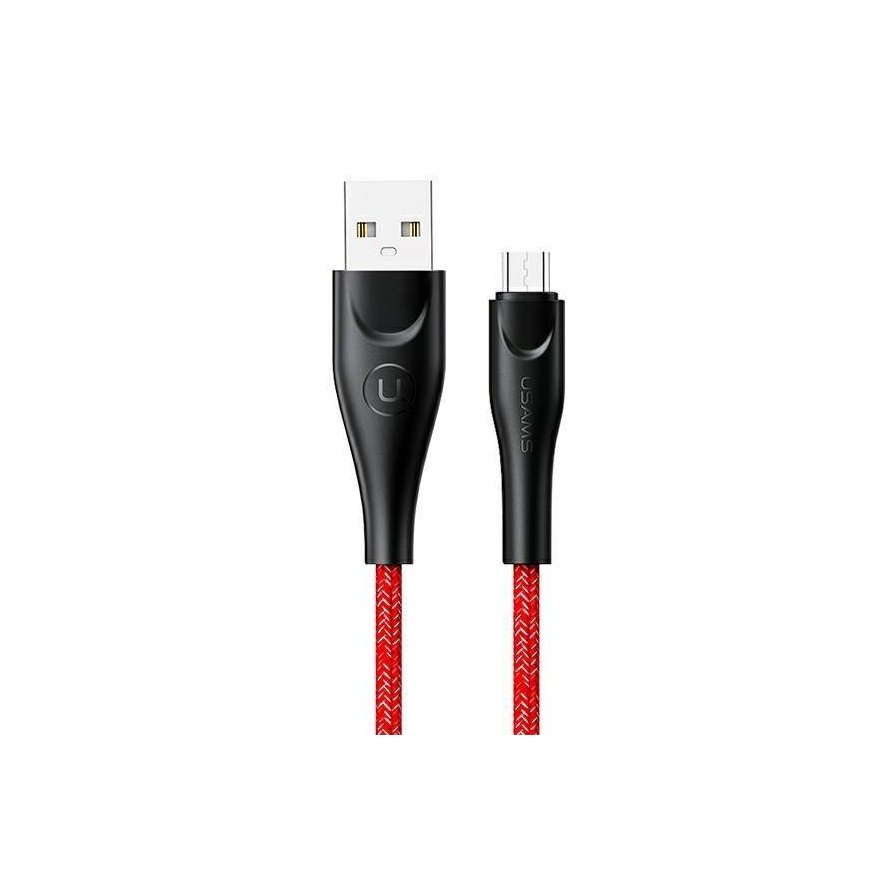 USAMS Kabel pleciony U41 microUSB 3m 2A czerwony|red SJ399USB02 – 2