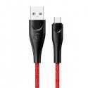 USAMS Kabel pleciony U41 microUSB 3m 2A czerwony|red SJ399USB02