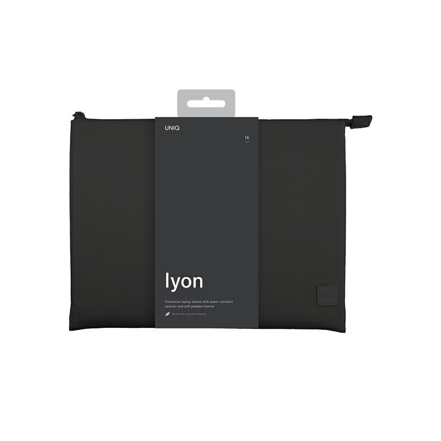 Dėklas Uniq Lyon laptop sleeve 16" case - juodas Atsparus vandeniui RPET – 3