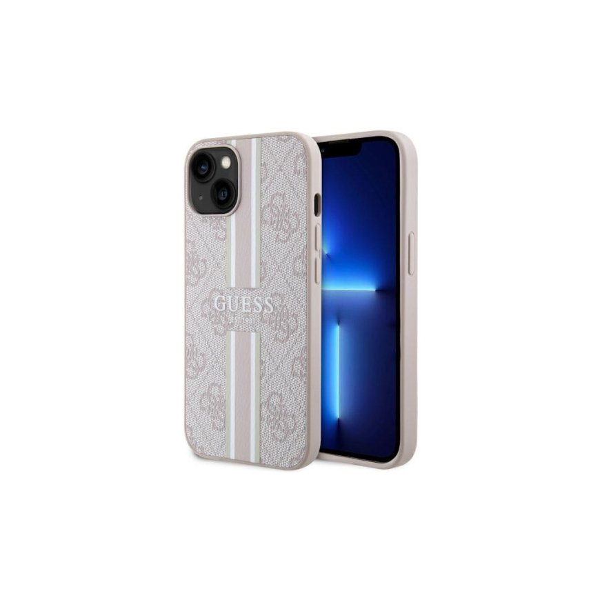 Guess IML 4G Gold Stripe Case for iPhone 15 Black