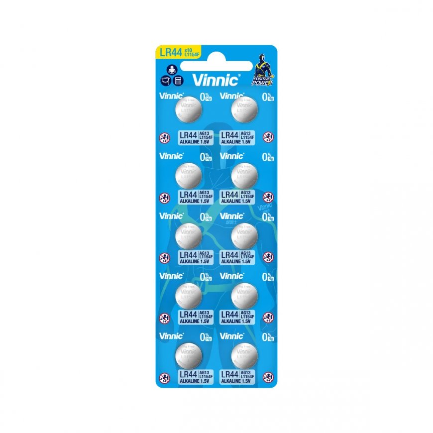 Vinnic L1154F kotitalousparisto Kertakäyttöinen akku LR44 Alkali
