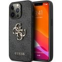 Guess PU 4G Metal Logo Case for iPhone 13 Pro Grey