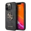 Guess PU 4G Metal Logo Case for iPhone 13 Pro Grey
