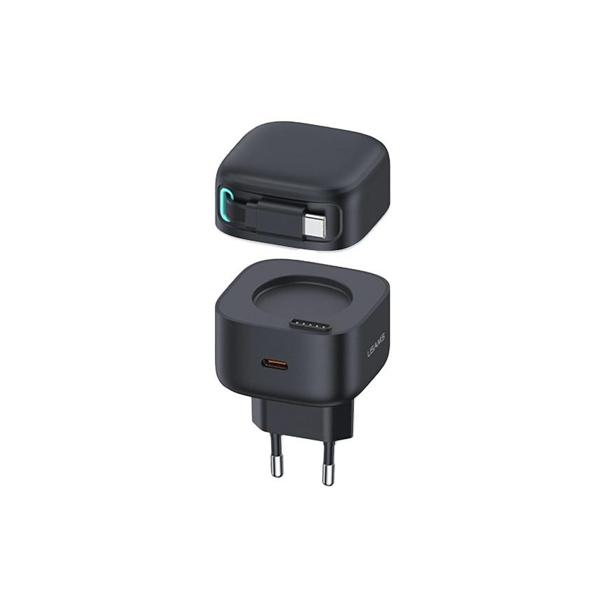 USAMS Ład. siec. 1xUSB-C ze zwijanym