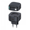 USAMS Ład. siec. 1xUSB-C ze zwijanym kablem USB-C (only head) PD