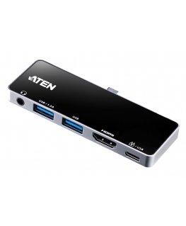 ATEN UH3238 док-станция для портативных устройств Планшет/смартфон Черный, Серебристый