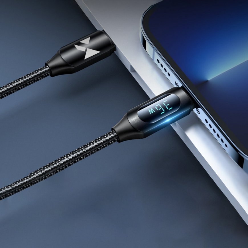 USB-C cable - Lightning Wozinsky WUCLC1 with LED display 36W 1m – 2