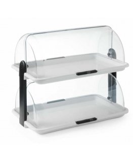 Hendi two-story showcase with RollTop cover