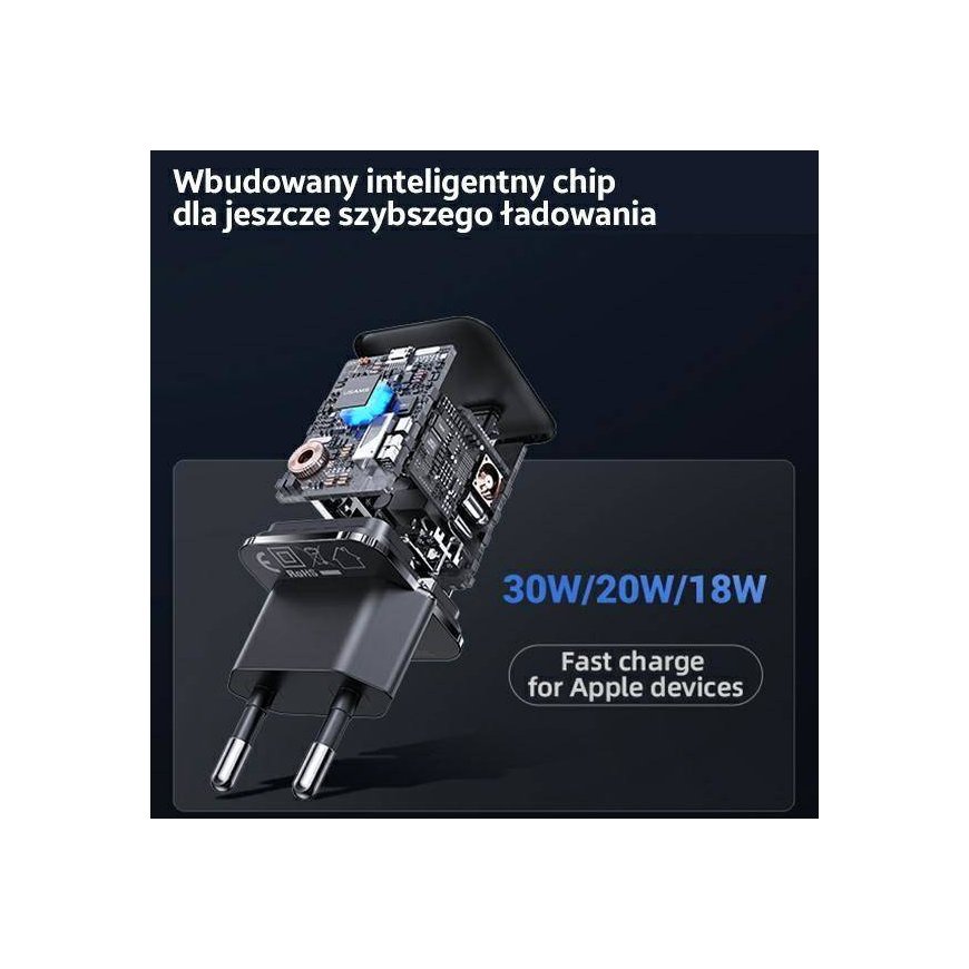 USAMS Ład. siec. 1xUSB-C T45 mini 30W (only head) PD3.0 Fast Cha – 2