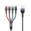 USAMS Kabel pleciony U26 4w1 0.35m 2A Fast Charge (2xlightning|m USAMS Kabel pleciony U26 4w1 0.35m 2A Fast Charge (2xlightning|m