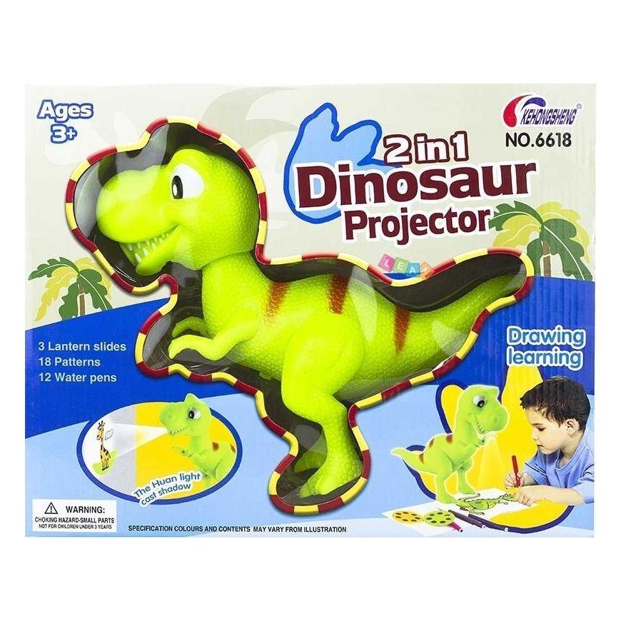 Lean Vaikiškas vaikiškas žaislinis projektorius Dinozauras 18P – 4