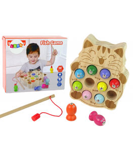 Lean Sport Lean Wooden Fish Catching Game 2 Rod Kitten