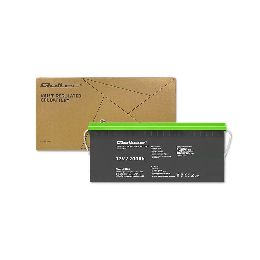 Qoltec 53083 Gel battery | 12V | 200AH – 2