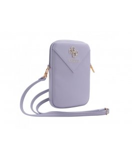 Guess PU Grained 4G Metal Logo Wallet Phone Bag Zipper Purple