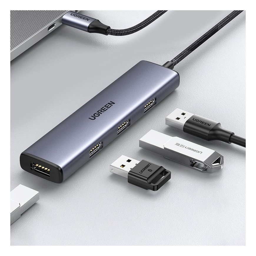 Ugreen USB Type C - 4x USB 3.2 Gen 1 Hub silver (CM473 20841) – 2