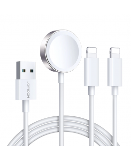Joyroom S-IW007 3 in 1 Cable USB-A Magnetic Charger - Lightning 1.2m - White
