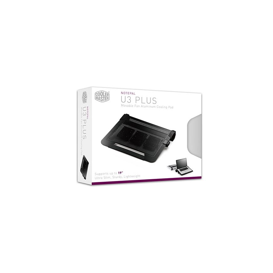 Cooler Master NotePal U3 Plus laptop cooling pad 48.3 cm (19") 1800 RPM Black – 2