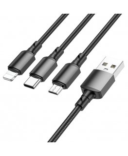 Borofone Cable BX72 3 in 1 - USB to Type C, Micro USB, Lightning