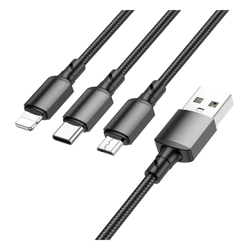 Borofone Cable BX72 3 in 1 - USB to Type C, Micro USB, Lightning