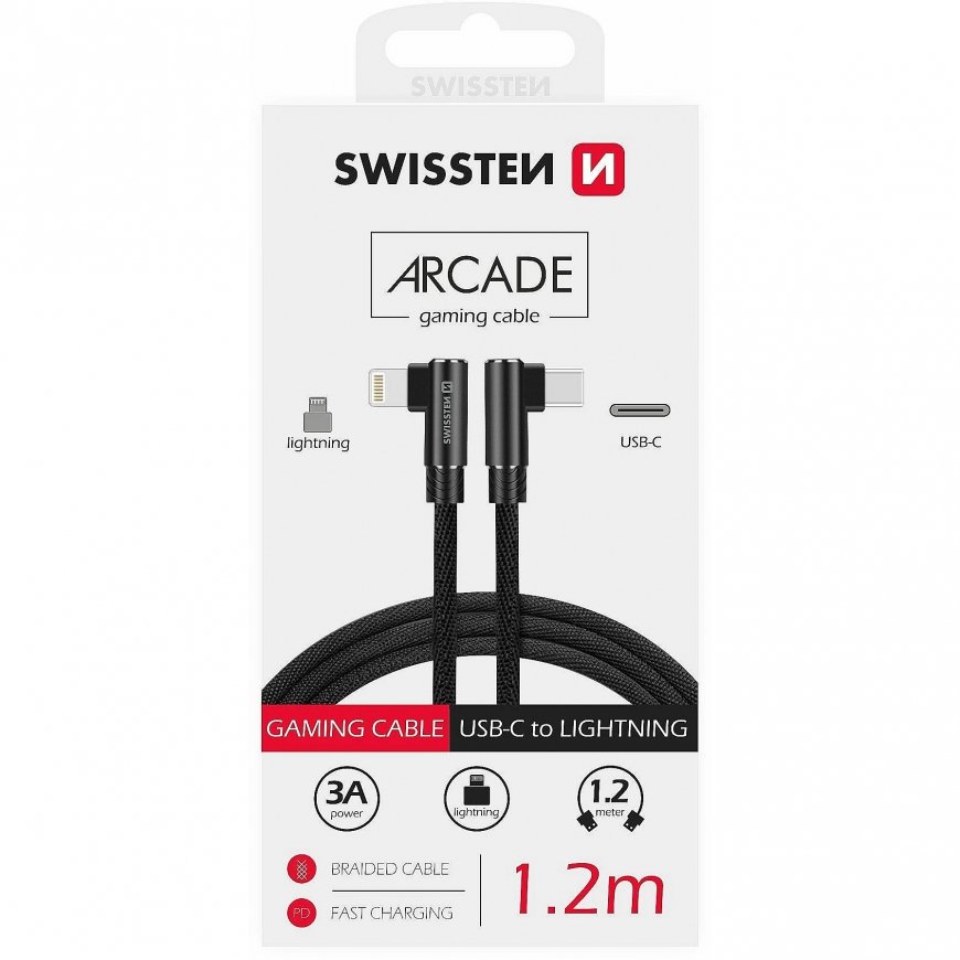 Swissten kątowy Arcade USB-C - Lightning