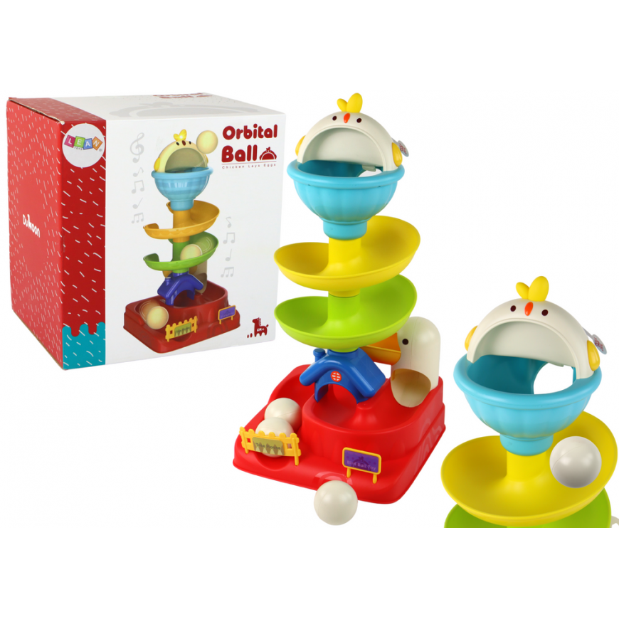 Lean Sensory toy, falling ball, egg with chicken