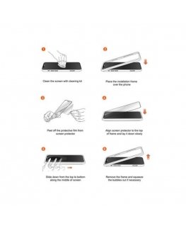 Fusion EDGE 5D phone tempered glass with installation frame for