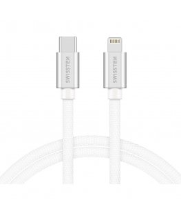 Swissten Textile Universāls Quick Charge 3.1 USB-C uz Lightning